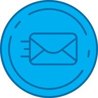 Send Blue Line Filled Icon vector