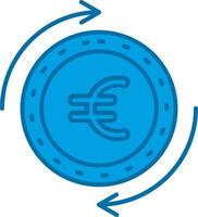 Euro Blue Line Filled Icon vector