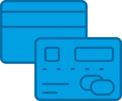 Credit card Blue Line Filled Icon vector