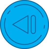 Previous Blue Line Filled Icon vector