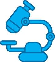 Microscope Blue Line Filled Icon vector