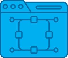 Curve Blue Line Filled Icon vector
