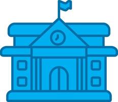 Universidad azul línea lleno icono vector
