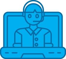 Online course Blue Line Filled Icon vector