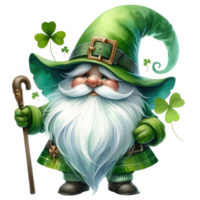 AI generated St. Patrick's Day Themed Gnome Illustration png