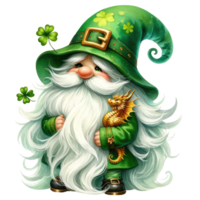 AI generated St. Patrick's Day Themed Gnome Illustration png