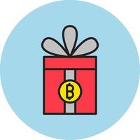 Gift Bitcoin Vector Icon