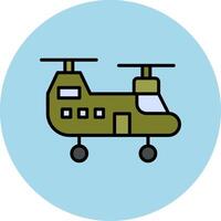 icono de vector de helicóptero militar