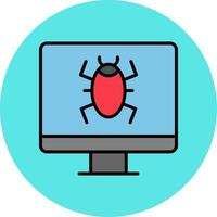 icono de vector de virus informático