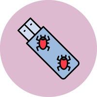 virus memoria USB vector icono