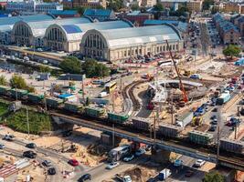 Building the Rail Baltica railway project in Riga, Latvia. photo