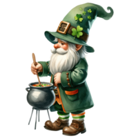 AI generated St. Patrick's Day Themed Gnome Illustration png