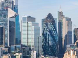 Panoramic view of the city of London business district. photo