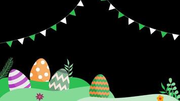 4k Happy Easter animation. Happy Easter background with negative space area video