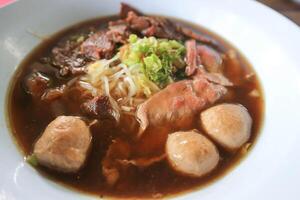 noodles, Chinese noodles or beef noodles photo