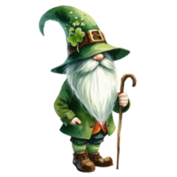 AI generated St. Patrick's Day Themed Gnome Illustration png