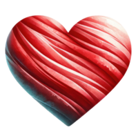 AI generated Textured Red Heart on Transparent Background png