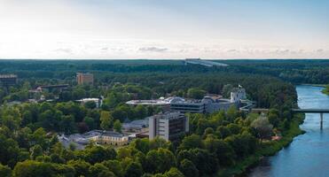 Aerial panoramic view of Lithuanian resort Druskininkai photo