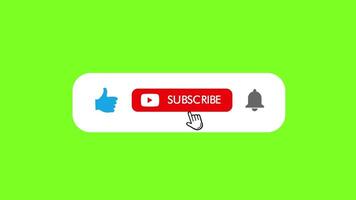 sottoscrivi verde schermo animazione sottoscrivi piace notifica pulsante verde schermo video