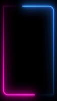 Neon light animated borders video Square rectangle picture frame 4K Resolution