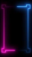 Neon light animated borders video Square rectangle picture frame 4K Resolution