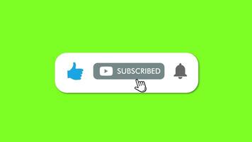 Subscribe Green Screen Animation Subscribe Like Notification Button Green Screen video