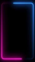 Neon light animated borders video Square rectangle picture frame 4K Resolution