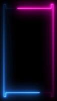 Neon light animated borders video Square rectangle picture frame 4K Resolution