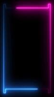 Neon light animated borders video Square rectangle picture frame 4K Resolution