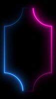 Neon light animated borders video Square rectangle picture frame 4K Resolution