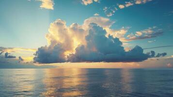 ai generado hermosa Cloudscape terminado el mar, amanecer Disparo foto