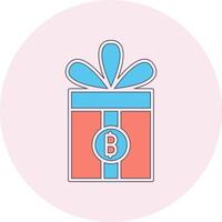 Gift Bitcoin Vector Icon