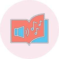 icono de vector de libro de audio