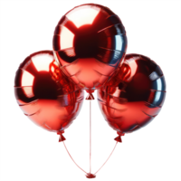 ai genererad röd hjärta ballong folie i form png