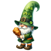 AI generated St. Patrick's Day Themed Gnome Illustration png