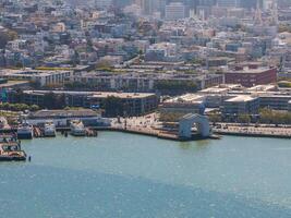 San Francisco Ferry Building, Port of San Francisco, California. Blue Sunny Sky. photo