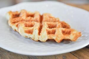 croffle or waffle or croissant , French croissant or French bread photo