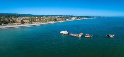 Old tanker ship wreck near the coast of California, USA. photo