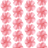 A seamless pattern of plumeria frangipani PNG transparent background in a hand-drawn gradient color spring floral concept, illustration