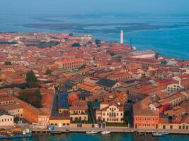 Aerial view of Murano island in Venice lagoon, Italy photo