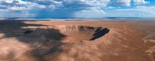 Aerial view of the Meteor Crater Natural Landmark at Arizona. photo