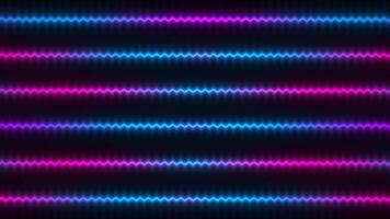 Movement of abstract neon zigzag lines of lights. Flow of wave horizontal stripes. Abstract bright background video