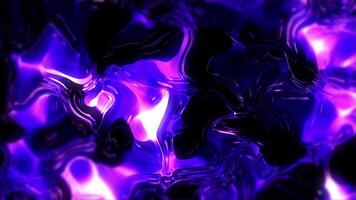 Neon liquid metal gradient. 4K loop abstract background of moving holographic waves. 3D rendering of wavy surface, neon colors animation. video