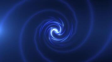 Futuristic abstract blue glowing swirling waves of magical energy. Technological spiral. Abstract background. Seamless loop. Video in high quality 4k