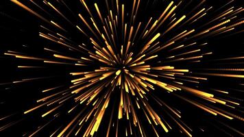 Abstract elegant luxury background with explosion of gold dust particles. Flying sparkling and shiny particles, movement of luminous lines, speed of light.  seamless loop video