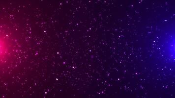 Animation of abstract glowing glitter particles. Flying bright dots and particles on a gradient background. video