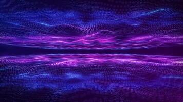 abstrato digital dinâmico partícula ondas com luz movimento luzes fundo, dados fluxo, cyber tecnologia. 3d Renderização. desatado ciclo 4k vídeo. protetor de tela vídeo animação video