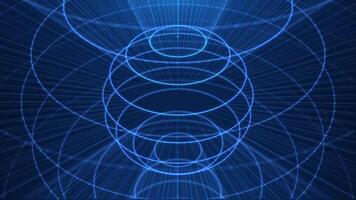 Rotating round high-tech elements, Technology and futuristic concept. hologram HUD circle interfaces. Digital data network protection, future technology network concept. loop video