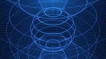 roterande runda avancerad element, teknologi och trogen begrepp. hologram hud cirkel gränssnitt. digital data nätverk skydd, framtida teknologi nätverk begrepp. slinga video