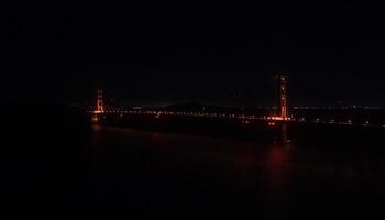 Famous Golden Gate Bridge, San Francisco at night, USA photo